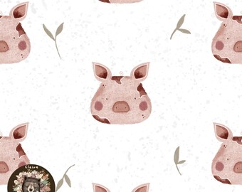 Seamless file Pig Repeating pattern for kids Pig design for fabric Cute Pig design for makers Surface pattern Pig seamless Farm animals
