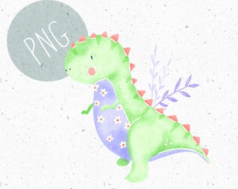 PNG for Sublimation Dinosaur PNG Green Dinosaur Clipart Girls Dinosaur Graphic T-rex png Colourful Dino Clipart Commercial use Trex PNG