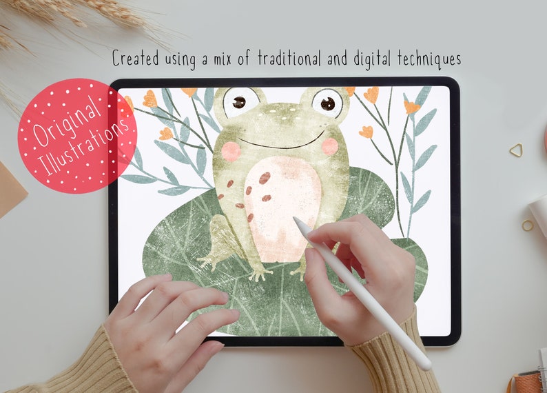 Seamless Pattern Frog Seamless Digital Paper Frog Scrapbook Paper ...