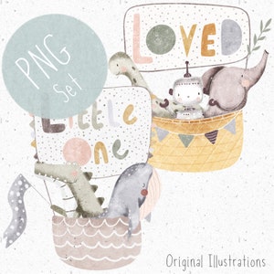 2 PNGs für die Sublimation Neue Baby Clipart Bundle Geschlecht Neutral PNG Set Safari Tier Clipart Ozean PNG Dinosaurier Grafik Baby Junge PNG Neugeborene