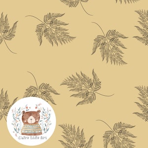 May include: A brown bear wearing a blue and brown striped sweater is surrounded by flowers and ferns. The text "Claire Eddie Art" is at the bottom of the circle.