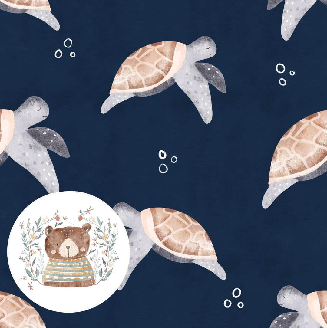 Sea Turtle Seamless Pattern Ocean Pattern for Fabric Sea Turtle ...