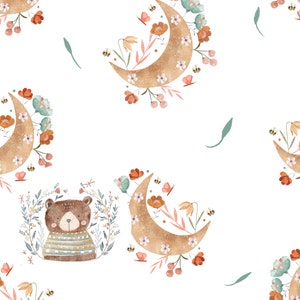 Mond Musterdesign Mond Digitales Papier BLUMEN Mond Scrapbook Papier Halbmond Rapportmuster für Stoff-Raum-Muster für Mädchen
