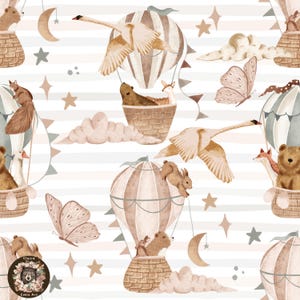 Newborn Seamless Pattern Hot air balloon Repeat Pattern for fabric new baby seamless Gender neutral pattern Its a girl fabric its a boy