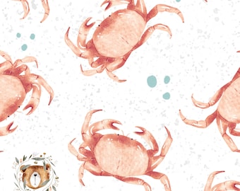 Seamless Pattern Crab Repeat Pattern for fabric Shell Fish digital papers seamless nautical pattern ocean repeating pattern sea animal file