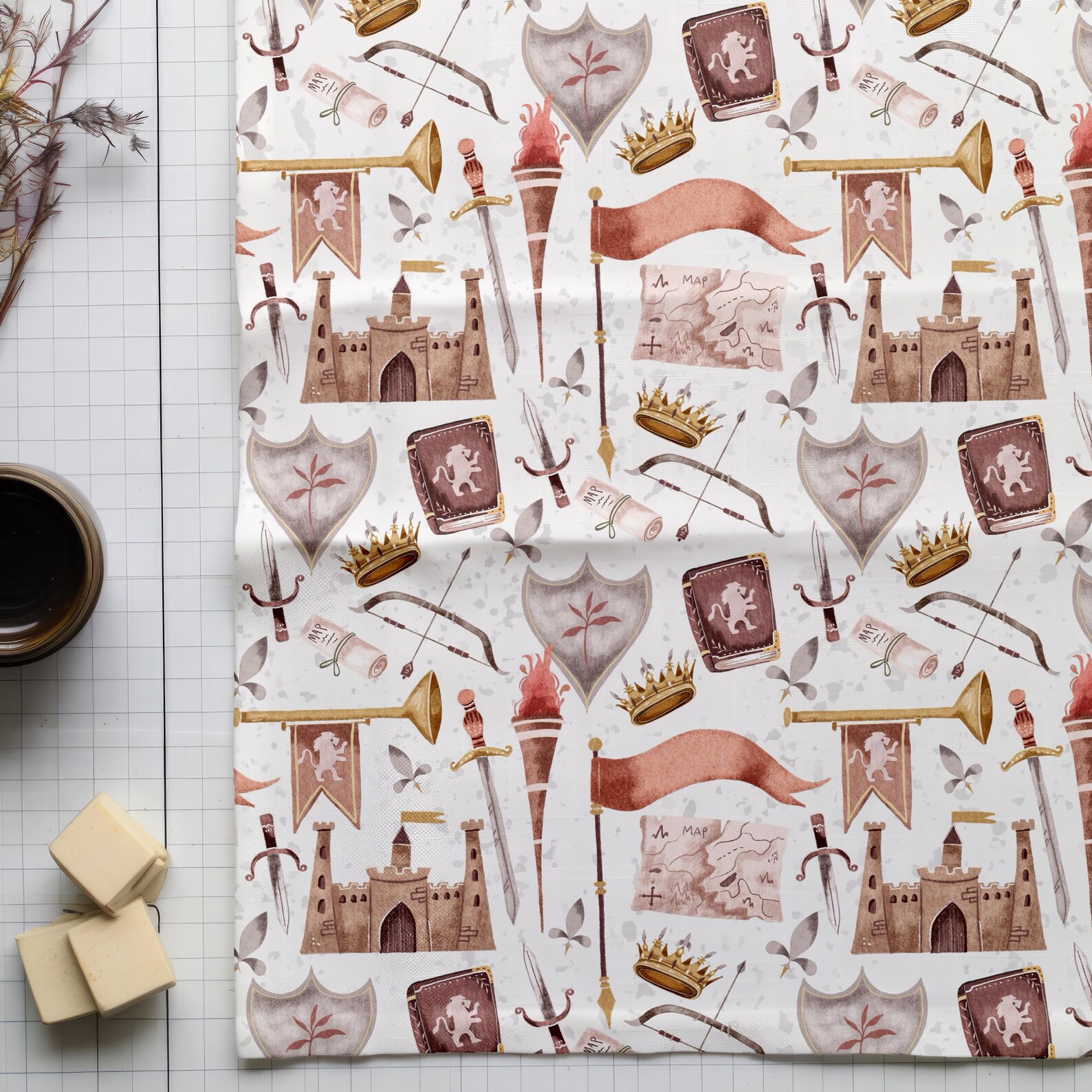 Knight Seamless Pattern Boys Medieval Repeating Pattern for Fabric ...