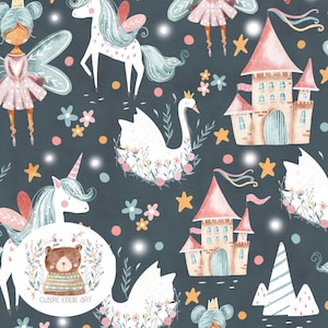 Fairytale Seamless Pattern, Fairytale Seamless Digital Paper, Fairy Scrapbook Paper, Fairy Repeat Pattern for fabric, Fairytale Digital File