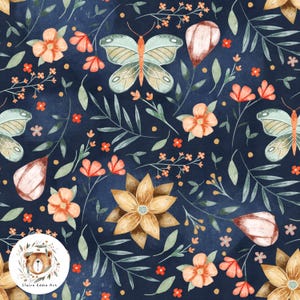 Patrón floral escandinavo sin costuras, flores silvestres, papel digital sin costuras, mariposa, flor, patrón repetido para tela, arte popular, flor bohemia sin costuras