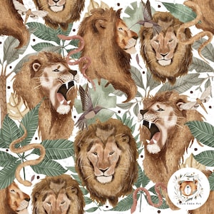 Motif sans couture enfants Lion motif répété pour tissu Lion papier numérique sans couture safari motif boho enfants design Jungle sans couture