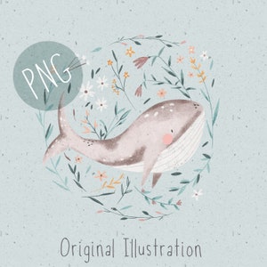 PNG para sublimación, Ballena PNG, PNG Ropa de niña, Archivo png náutico, Ballena Clipart, Girly Clipart, png Uso comercial, png ballena Gráfico