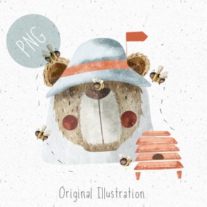 PNG voor sublimatie Bijenhouder PNG Babykleding Cute Bee png Insect Clipart Bee hive Clipart Commerciële png honing beer Sublimatie Kids