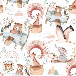 Flugzeug nahtlose Datei Wald-Wiederholungsmuster für Stoff Neues Baby Sublimation Stork nahtlose Baby Boy scrapbook Papier Baby Girl Seamless