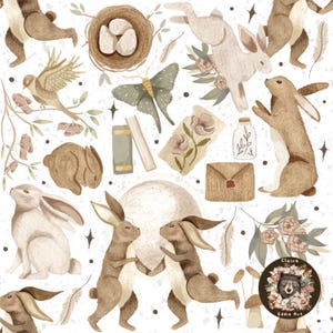 Easter Seamless Pattern Spring repeat pattern for fabric Easter bunny seamless file Rabbit Pattern Bird Digital Paper Woodland seamless nest