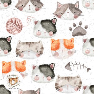 Schattige kat naadloos patroon Cyperse kat herhalend patroon voor stof Cartoon katten ontwerp Kat thema naadloos Kittens patroon pasgeboren baby