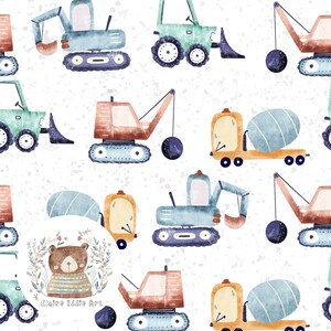 Transportation Seamless File Digger repeat pattern for fabric Building site sublimation bulldozer digital papers construction scrapbook boys