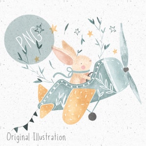 PNG für Sublimation Kaninchen Clipart Ostern PNG niedlichen Hasen Download Sublimation Ostern Design Flugzeug Clipart Kinderkleidung Transfer Datei