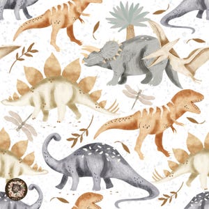 Patrón sin costuras de dinosaurio Género neutro Patrón de repetición de dinosaurio para tela Tema de dinosaurio sin costuras para niños T-rex sin costuras Estampado de dinosaurio minimalista