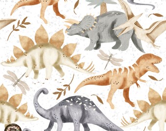 Dinosaur Seamless Pattern Gender Neutral Dinosaur repeat pattern for fabric Boys seamless dinosaur theme T-rex seamless Minimal dino print