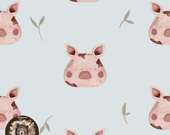 Pig Seamless file animal Repeat pattern for kids Pig design for fabric Cute Pig design for makers Surface pattern Pig seamless Farm animals