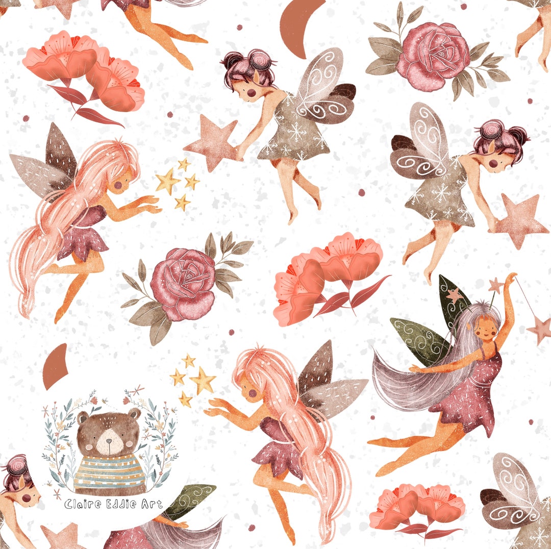 Fairy Seamless Pattern Fairytale Repeat Pattern for Fabric Fairy ...