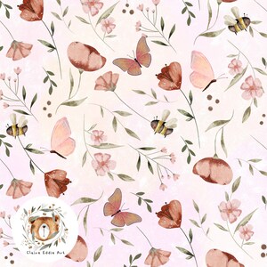 Patrón sin costuras de flores silvestres Flores Papel digital Diseño floral rosa Patrón de repetición de primavera para tela Niña sin costuras Patrón de naturaleza bebé