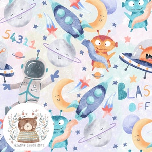 Pastel Seamless Pattern Space Seamless Digital Paper Girls Space repeat pattern for fabric Baby Girl Seamless file Galaxy Sublimation cute