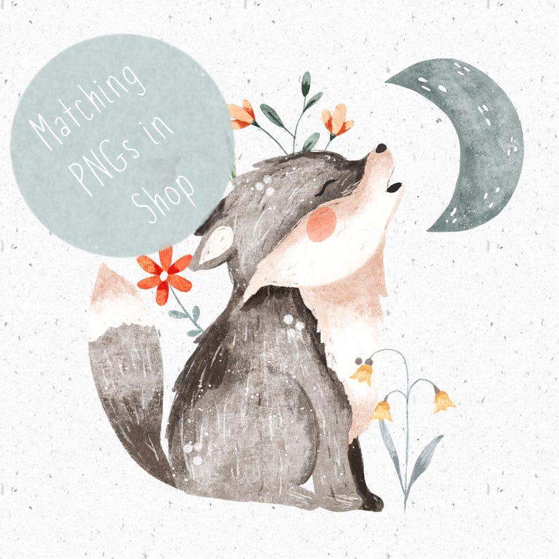 Cute Wolf Seamless Pattern Howling Wolf Repeating Pattern for Fabric ...