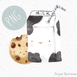 PNG voor sublimatie melk en koekjes clipart eten en drinken PNG snoep clipart melk PNG Kawaii clipart feestelijke download kerst clipart