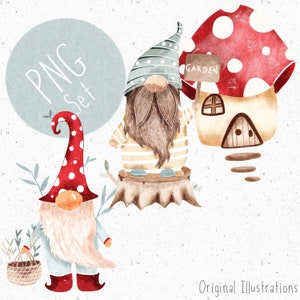 3 PNGs para sublimação Gnok Clipart Pacote Gnomo PNG Conjunto Cogumelo Clipart PNG Gonk Clipart Gnomos de jardim PNG Clipart de primavera Gnomos da floresta
