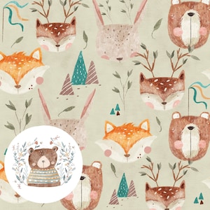 Modèle sans couture Woodland Animals Seamless Digital Paper Forest Pattern pour tissu Woodland Digital File Mignon animal sans couture BOHO enfants