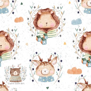 Baby Boy Seamless Pattern New Baby Rapport für Stoff Newborn Seamless File It's a boy Boy Seamless Pattern Süßer Löwe digitales Papier