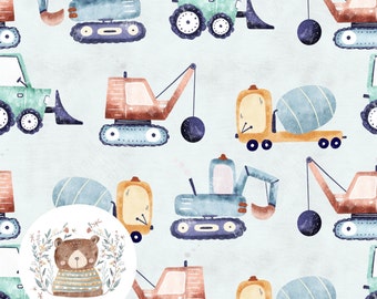 Construction Vehicle Seamless Pattern Boy Transport repeat pattern for fabric Excavator seamless file Cement Mixer Pattern Baby Boy Seamless