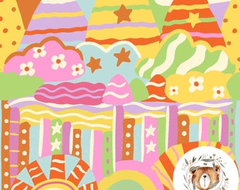Groovy seamless pattern BOHO Scrapbook Paper Hippy Repeat Pattern for fabric Funky pattern kid clothing Psychedelic Fabric Print geometric