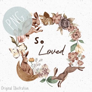 PNG para sublimación Naturaleza Corona PNG Woodland Clipart Liebre Gráfico Floral Corona Clipart boho PNG Conejo Clipart tan amado png maderas Clipart