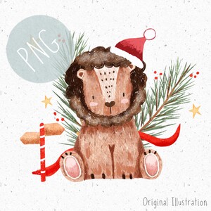 PNG for Sublimation Christmas Clipart Kids Festive PNG Lion Clipart Jungle Download Holidays Sublimation 1st Christmas Graphic Baby festive