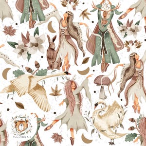 Ballerina Seamless File Girls repeat pattern for fabric Dancer sublimation Woodland fairy digital papers Ballet seamless Baby Girl pattern