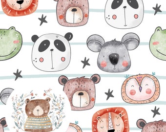 Wild animal seamless pattern BOHO kids repeating pattern for fabric Kid digital papers Animal Scrapbook paper Panda seamless file Cute Koala