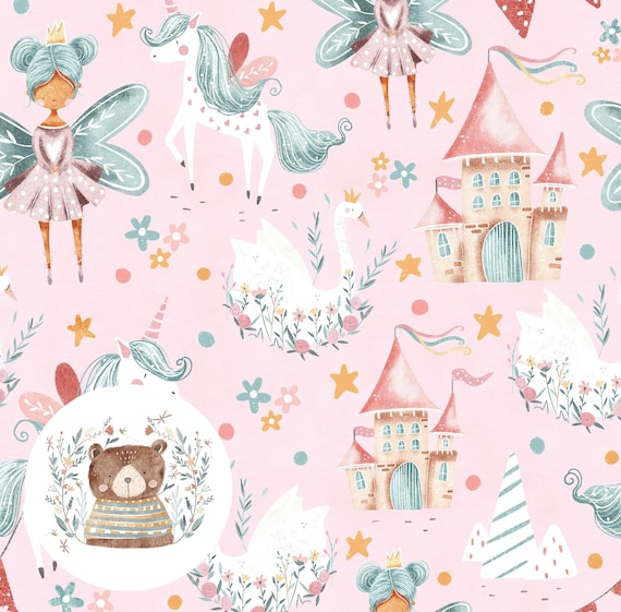 Seamless Pattern Fairy Seamless Digital Paper unicorn Scrapbook Paper swan Repeat Pattern for fabric Unicorn Seamless pattern commercial use