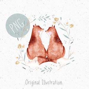 PNG pour Sublimation Fox Clipart Couronne florale png Printemps Clipart Woodland Animal Clipart Love PNG Commercial Clipart fox graphique Cottagecore