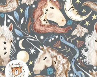 Unicorn Seamless Pattern Unicorn Seamless Digital Paper Magical Repeat Pattern for fabric Fairytale Digital File Fantasy seamless moon