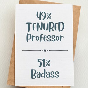 Badass Tenured Professor | BEDRUCKTE Karte | Herzlichen Glückwunsch | Herzlichen Glückwunsch zu Ihrer Festanstellung | Professor Karten