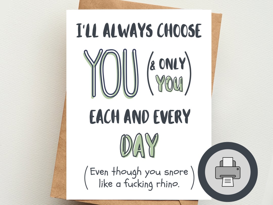 Always Choose You | Printable Digital Greeting Card | Couples | Flirty ...