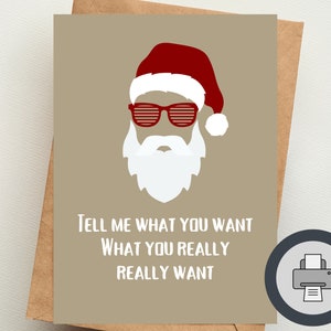 Sag mir, was du willst | Druckbare digitale Grußkarte | Lustige Weihnachtskarten