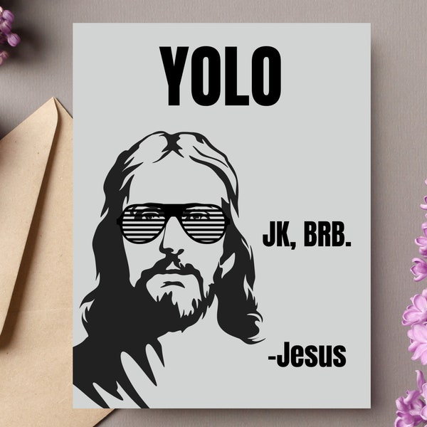 YOLO Jésus | Carte de Pâques imprimée drôle