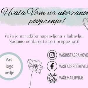Predložak Za Zahvalnicu Za Obrte, Kartice Za Pakete, OPG, Moderno, Lako Izmjenjivo / Business Thank You Card Template, editierbar, Modern
