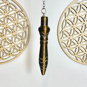 Mini pendulum thot Tiger's eye stone | Egyptian pendulum dowsing stone