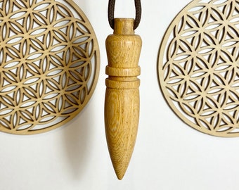 Pendule thot bois de PAU AMARELLO du Brésil | pendule égyptien bois du Brésil | pendule bois du Brésil