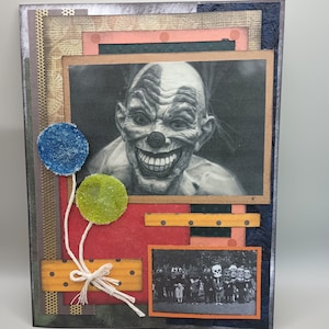 Handmade Greeting Card Creepy Clown