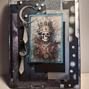 Cartão de felicitações feito à mão Skeleton King