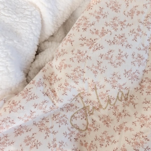 Personalized white sherpa baby winter blanket